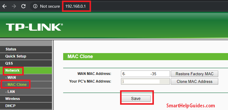 change or clone tp-link router mac address